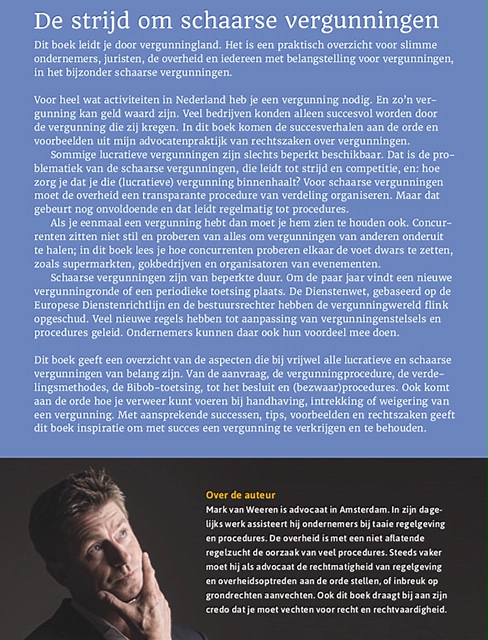 Boek De Strijd om Schaarse Vergunningen van Mark van Weeren